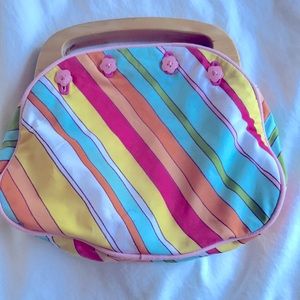 Reversible Bermuda Bag with pink piping